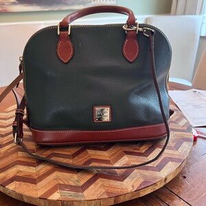 Dooney & Bourke Blue Pebble Grain Zip Zip Satchel